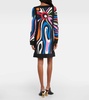 Marmo-print shift minidress