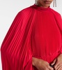 Caped pleated gown