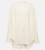 Grandad oversized silk shirt