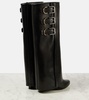 Shark Lock Buckles 90 leather knee-high boots