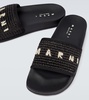 Raffia logo sandals