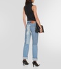 Paneled high-rise straight jeans