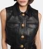 Cropped leather vest