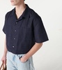 Cotton and linen bowling shirt