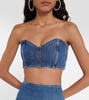 Strapless denim crop top