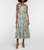 Yesenia floral cotton and silk midi dress