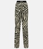 Printed silk-blend wide-leg pants