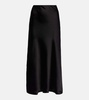 High-rise satin maxi skirt