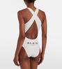 Halterneck jersey swimsuit