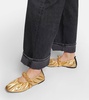 Scrunchie metallic ballet flats