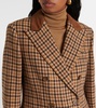 Houndstooth wool-blend coat