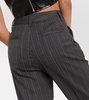 Pinstriped high-rise straight pants