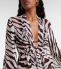 Betty zebra-print chiffon kaftan