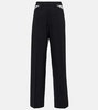 Cutout wool straight pants