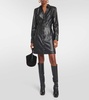 Garrett faux leather shirt dress