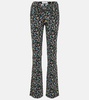 Printed high-rise crêpe pants