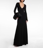 Knitted V-neck maxi dress