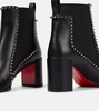 Out Line Spike Lug Leather Ankle Boots 100