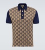 Panelled Cotton-Jersey and Logo-Jacquard Silk-Blend Polo Shirt