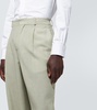 Wool and silk-blend mouliné wide-leg pants