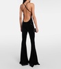 Velvet flared jumpsuit