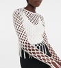 Fringed fishnet top