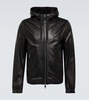 Logo leather jacket