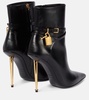 Padlock leather ankle boots