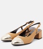 Logo leather slingback pumps