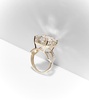 14kt gold ring with quartz and diamonds