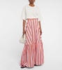 Striped cotton maxi skirt