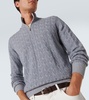 Cable-knit cashmere half-zip sweater