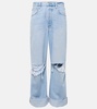 Ayla distressed mid-rise wide-leg jeans