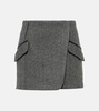 Payton checked wool-blend miniskirt