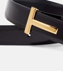 Monogram patent leather belt