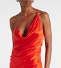 One-shoulder silk satin gown