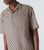 GG Canvas linen-blend bowling shirt