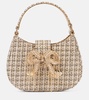 Embellished metallic looped tote bag