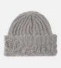 Logo ribbed-knit mohair-blend beanie