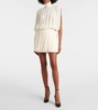 Fringed wool miniskirt