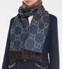 GG jacquard knit scarf with tassels