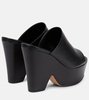 Leather platform mules