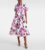 Floral cotton midi shirt dress