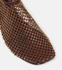 Minette crystal-embellished fishnet pumps