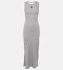 Anagram ribbed-knit jersey maxi dress