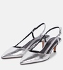 Pilia metallic leather slingback pumps