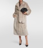 Belted shearling coat