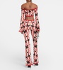 Printed high-rise flare pants