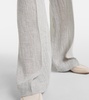 Low-rise linen-blend wide-leg sweatpants