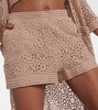 Macramé cotton-blend shorts